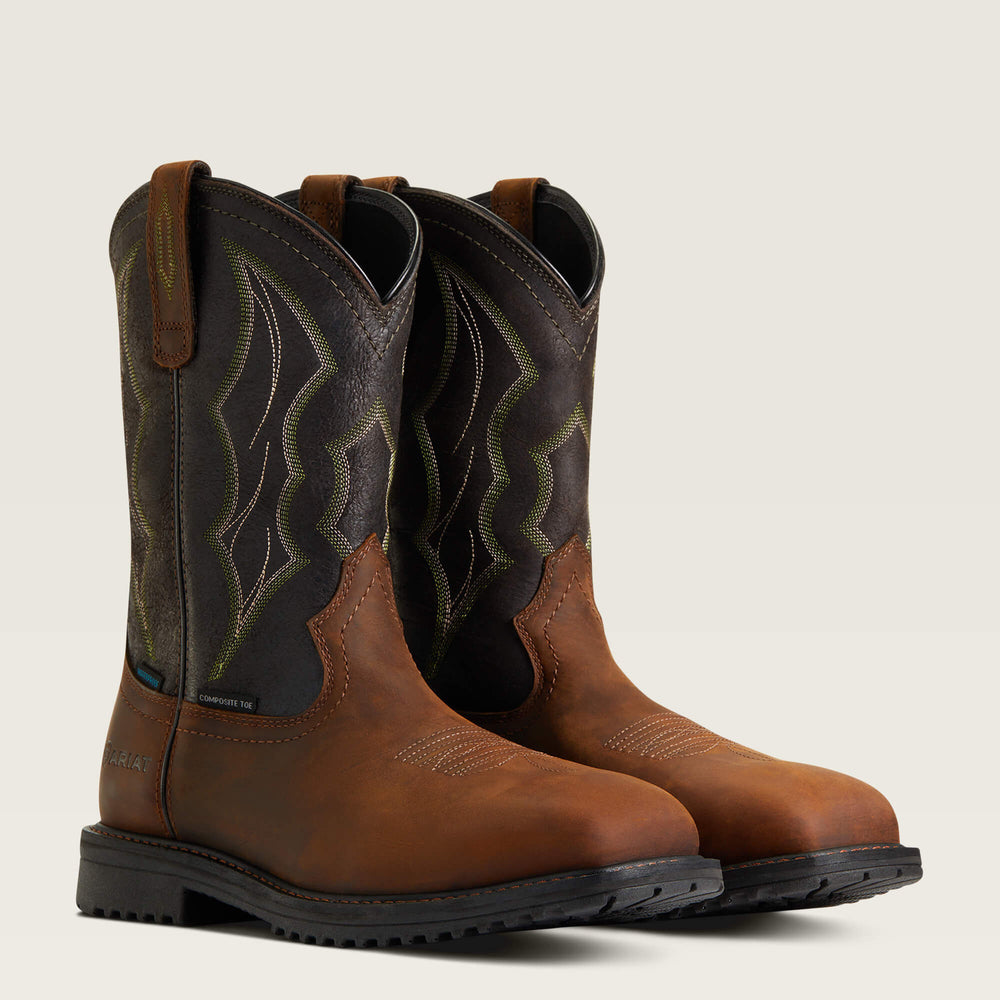 RigTek Wide Square Toe Waterproof Composite Toe Work Boot - Men
