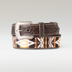 Floral Inlay Belt - Men