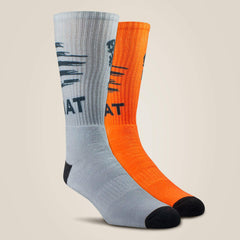Patriot Graphic Crew Work Sock 2 Pair Multi Color Pack - Men