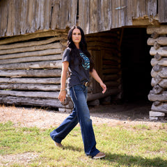 Trouser Mid Rise Stretch Entwined Wide Leg Jean - Women|Trends