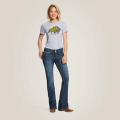 R.E.A.L. Mid Rise Arrow Fit Stretch Shayla Boot Cut Jean - Women