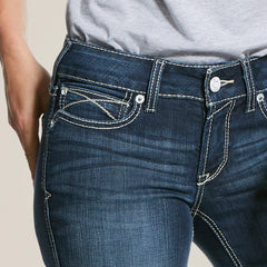 R.E.A.L. Mid Rise Arrow Fit Stretch Shayla Boot Cut Jean - Women