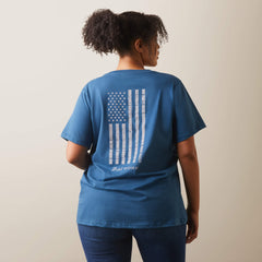 Rebar Cotton Strong American Flag Graphic T-Shirt - Women