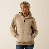 Rebar Lightweight Logo 1/2 Zip Hoodie - Women