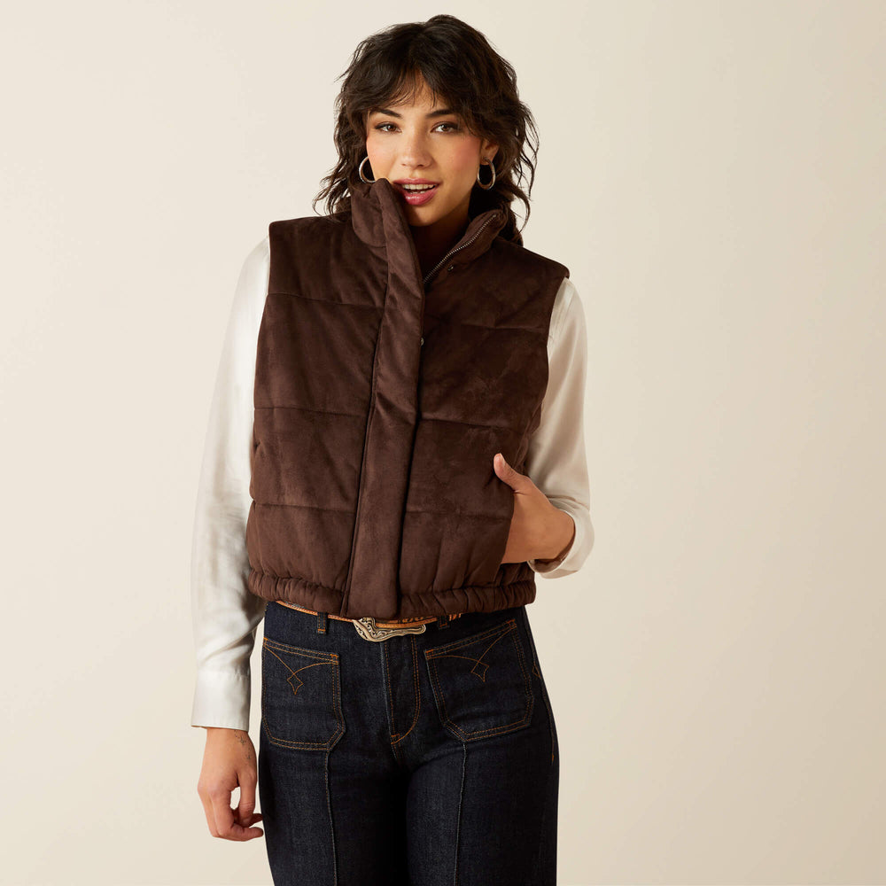 Swirls Faux Leather Vest - Women|Trends