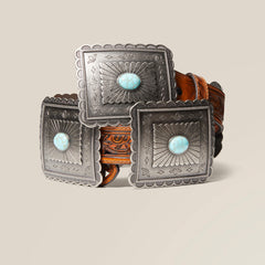Turquoise Burst Concho Belt - Women|Trends