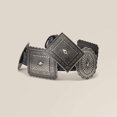 Oval and Rectangle Concho Belt - Women