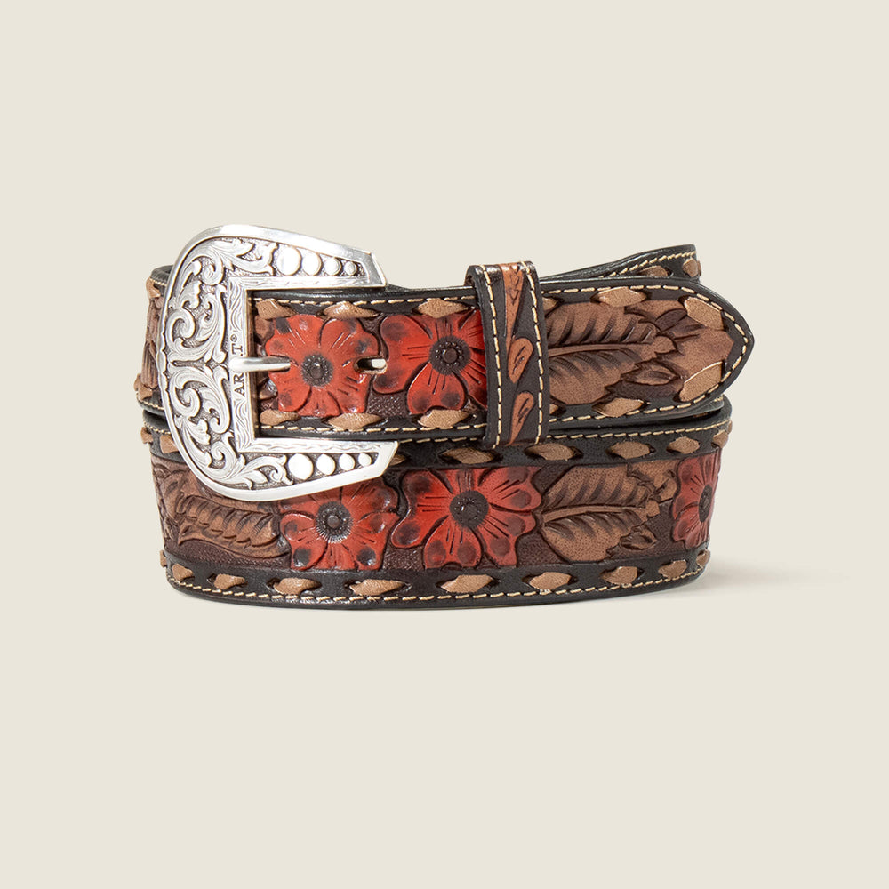 Flower Tooled Belt - Women