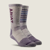 Midweight Merino Wool Blend Steel Toe Work Sock 2 Pair Multi Color Pack - Women