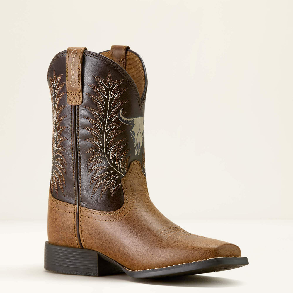 Stampede Wide Square Toe Western Boot - Kids