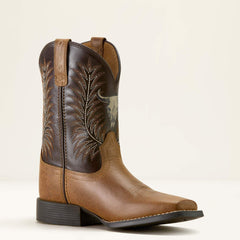 Stampede Wide Square Toe Western Boot - Kids