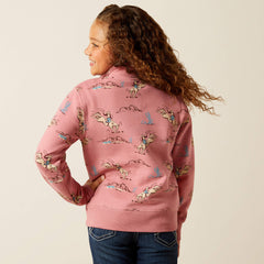 Bronc Scene 1/4 Zip Sweatshirt - Kids