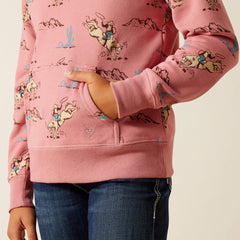 Bronc Scene 1/4 Zip Sweatshirt - Kids