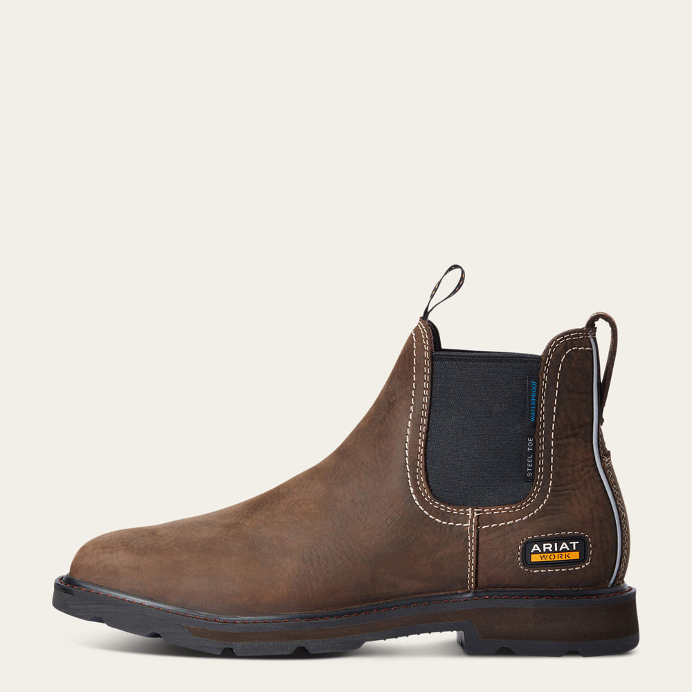 Groundbreaker Chelsea Wide Square Toe Waterproof Steel Toe Work Boot - Men