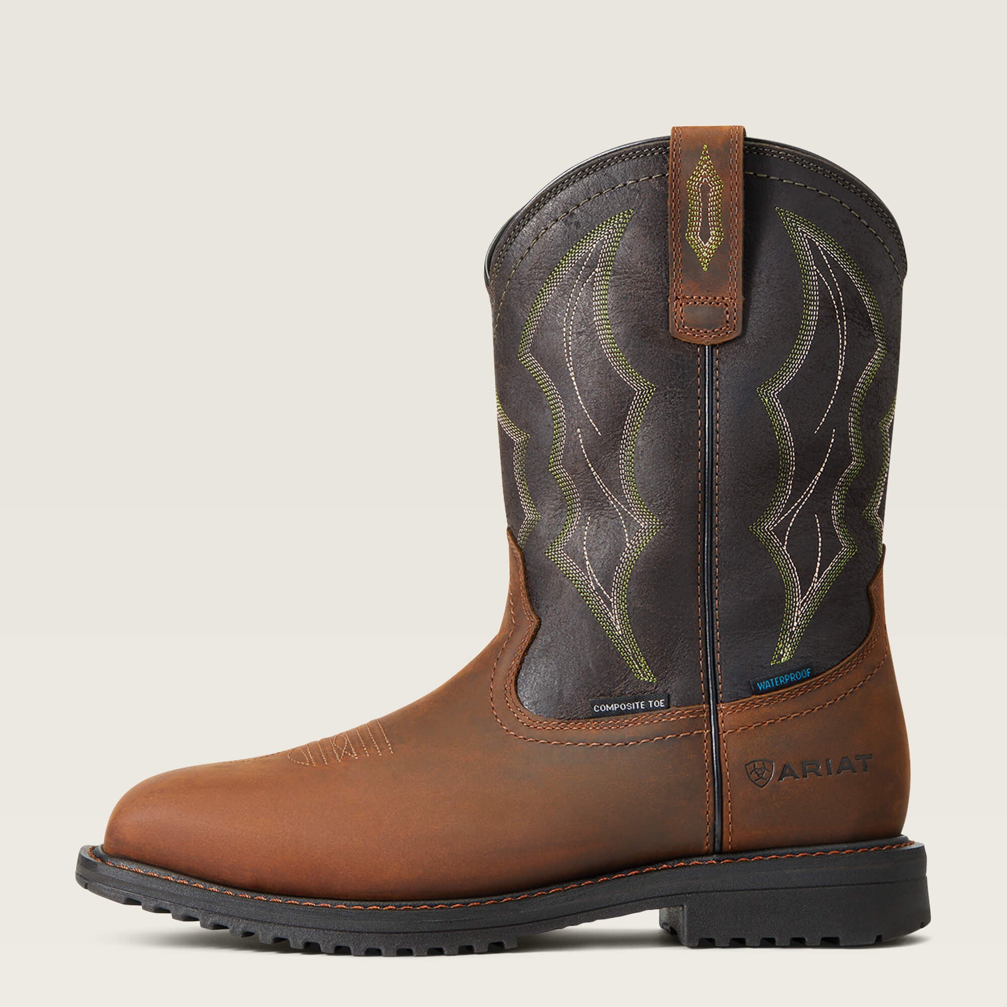 RigTek Wide Square Toe Waterproof Composite Toe Work Boot - Men