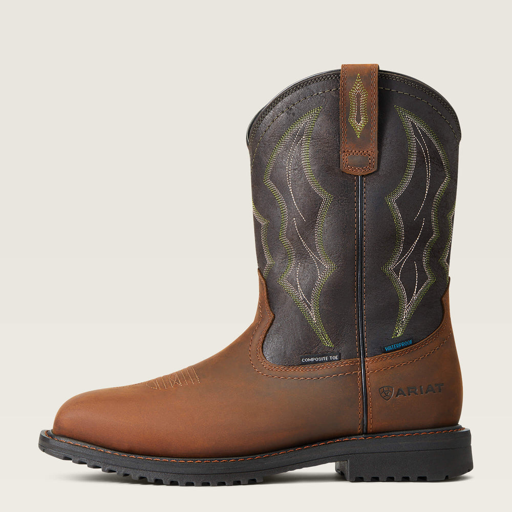 RigTek Wide Square Toe Waterproof Composite Toe Work Boot - Men