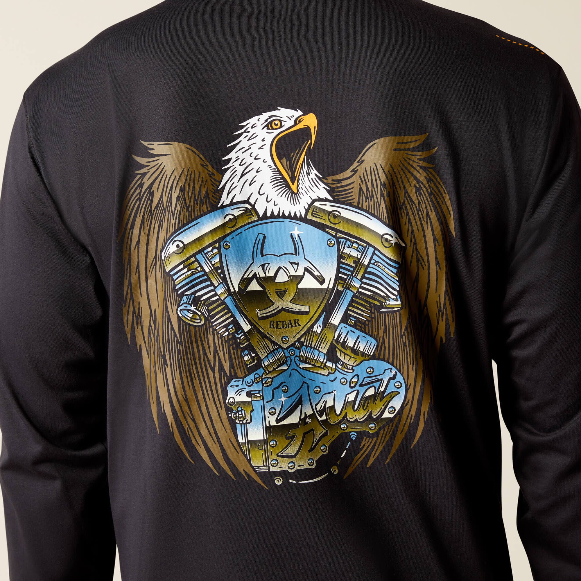 Rebar Workman Chrome Moto Eagle T-Shirt - Men