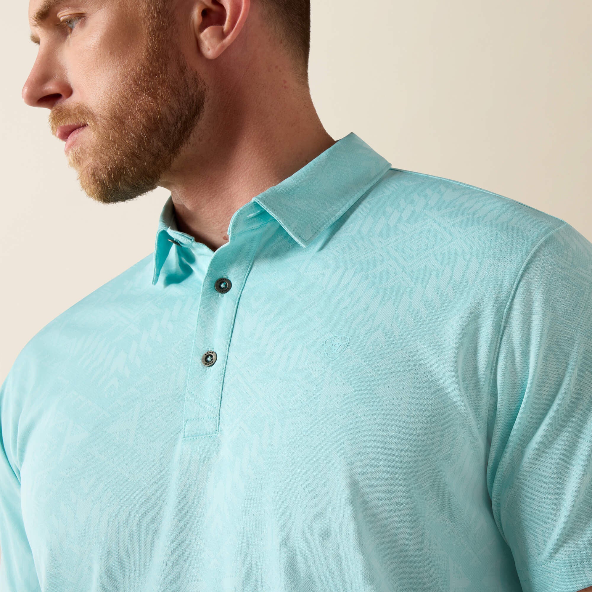 Jacquard Printed Fitted Polo - Men