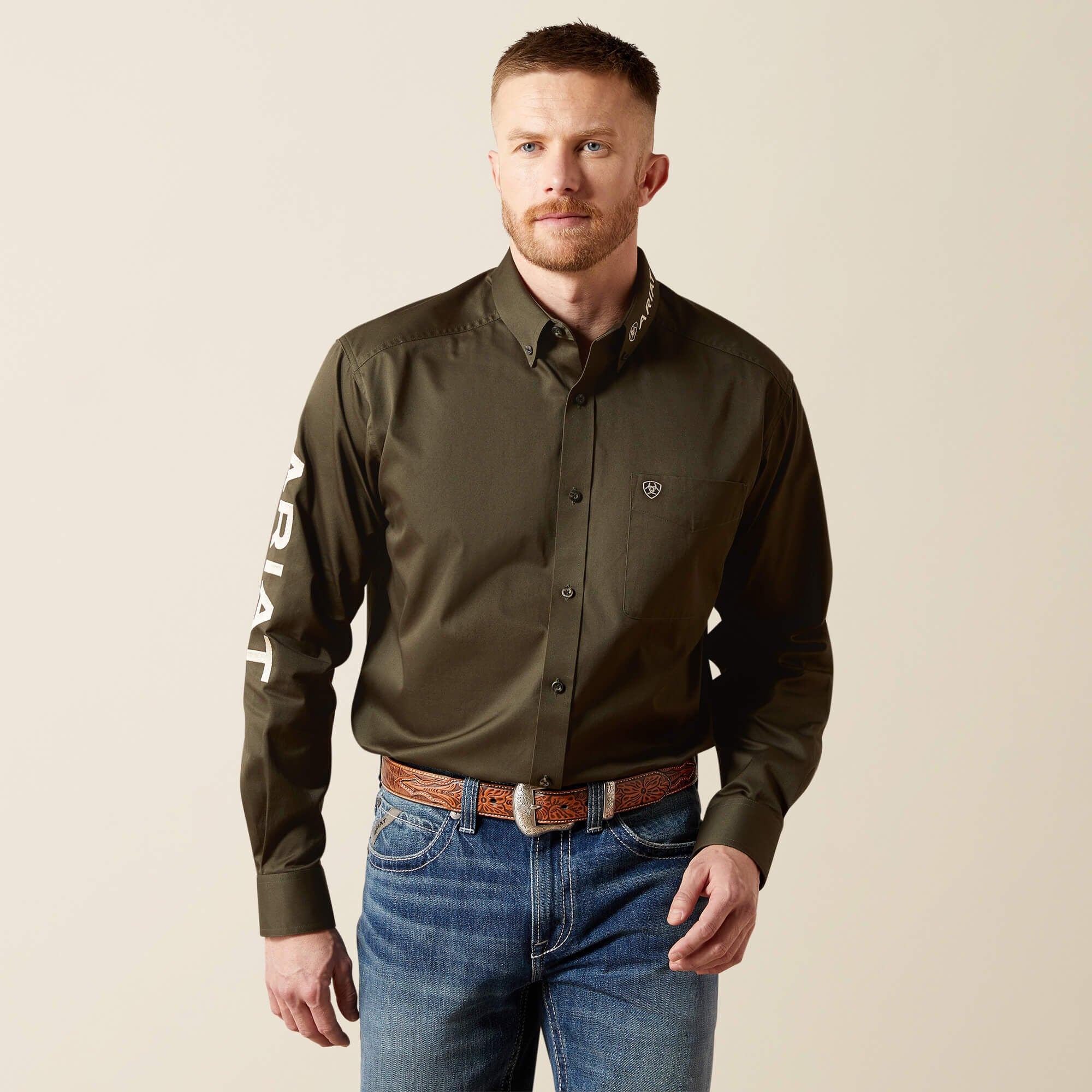 Team Logo Twill Classic Fit Shirt - Men