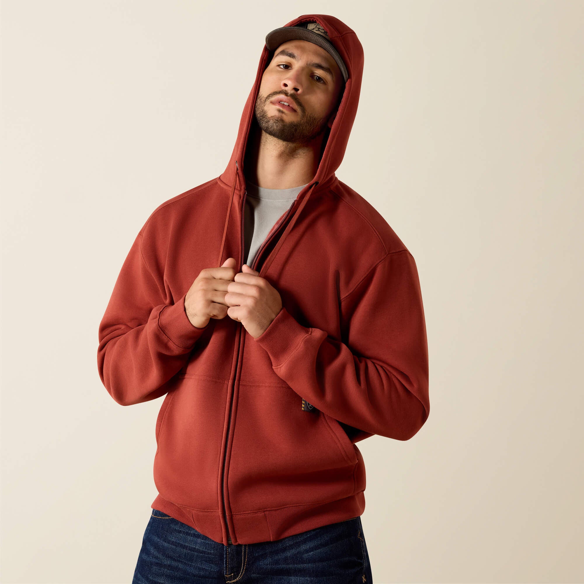 Rebar Lightweight Label Full Zip Hoodie - Men