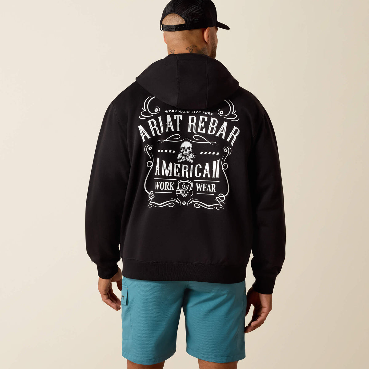Rebar Lightweight Label Full Zip Hoodie - Men