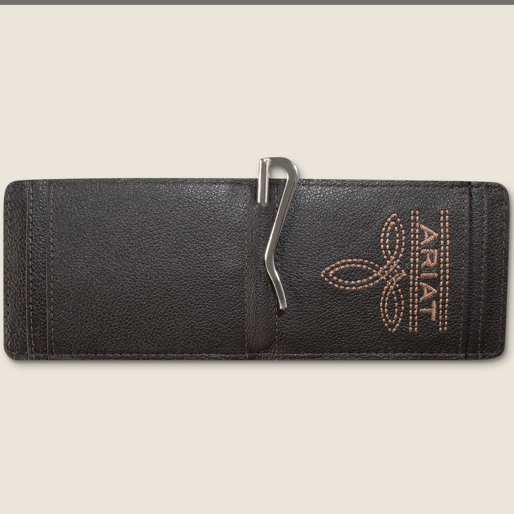 Ariat Logo Print Money Clip Wallet - Men