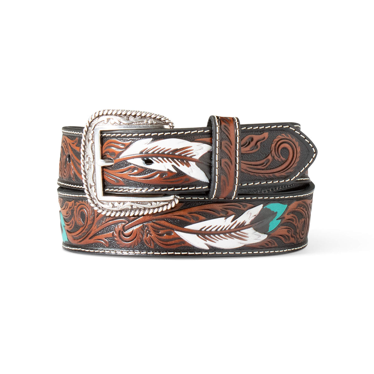 Feather Embossed Belt - Men