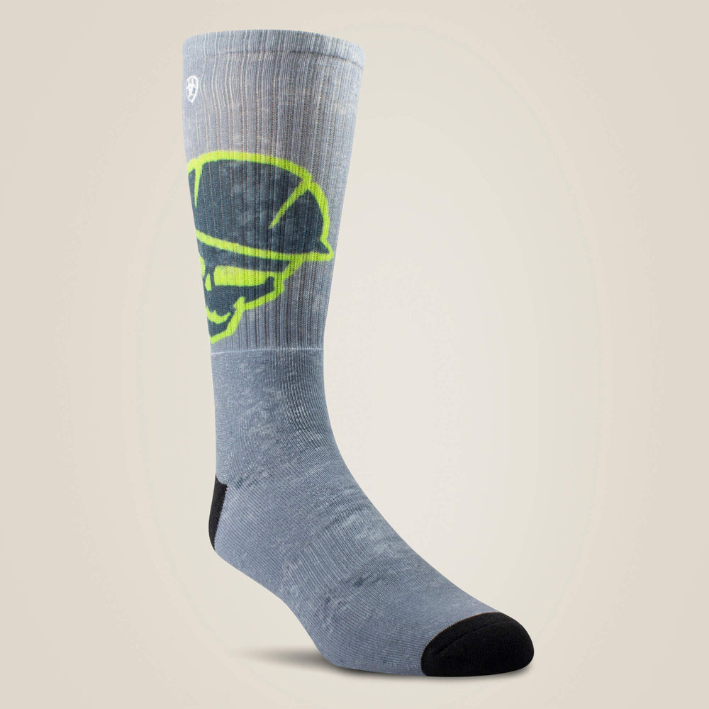 Roughneck Graphic Crew Work Sock 2 Pair Multi Color Pack - Men|Women