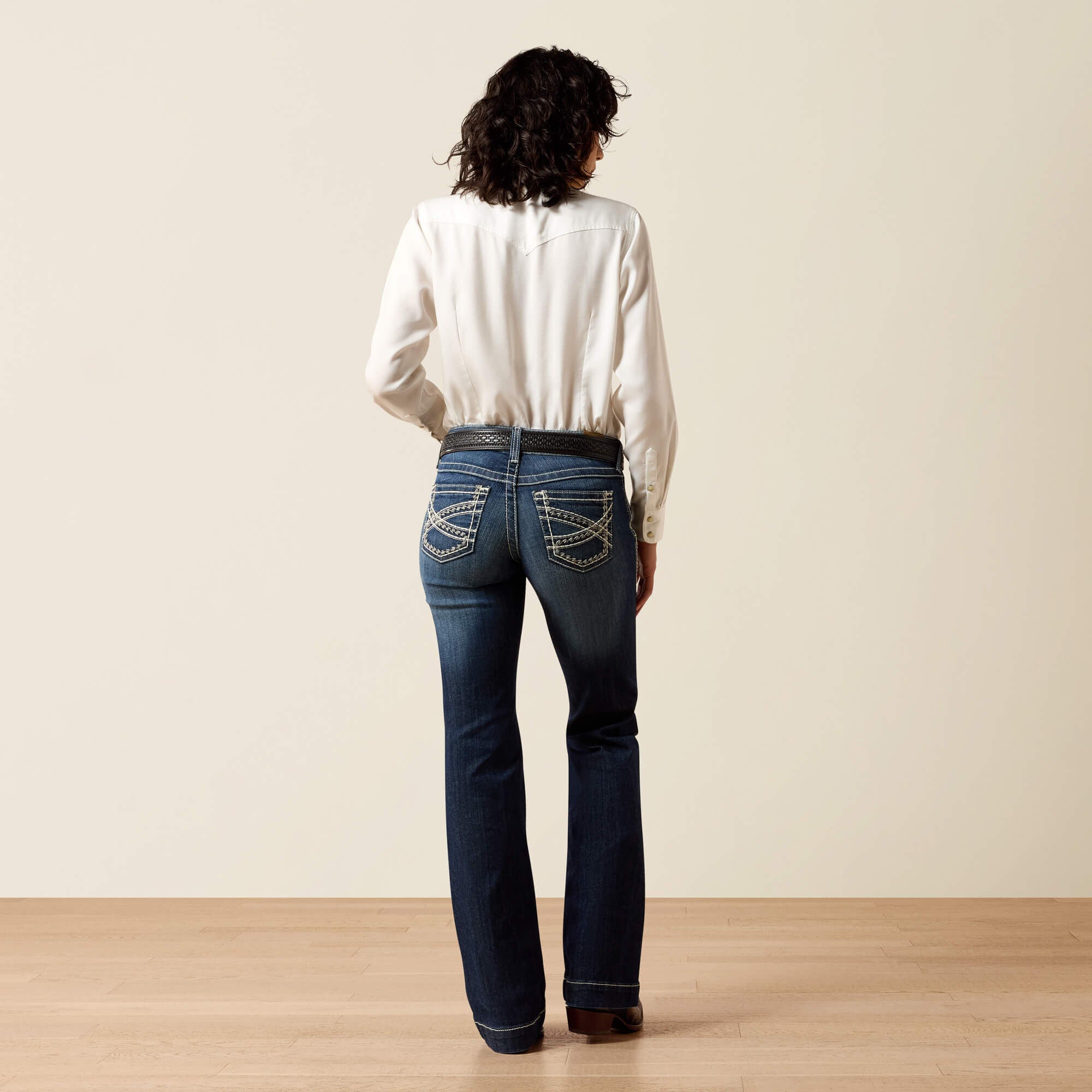 Trouser Mid Rise Stretch Entwined Wide Leg Jean - Women|Trends