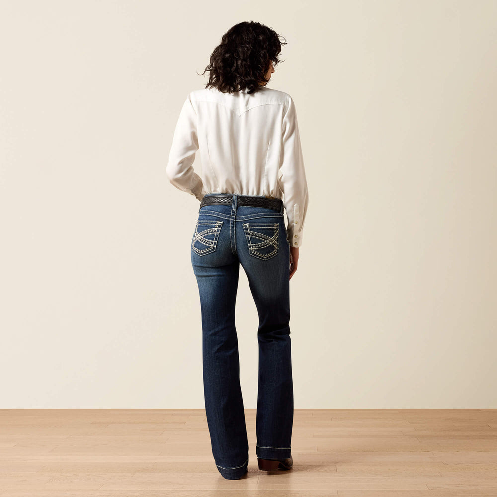 Trouser Mid Rise Stretch Entwined Wide Leg Jean - Women|Trends