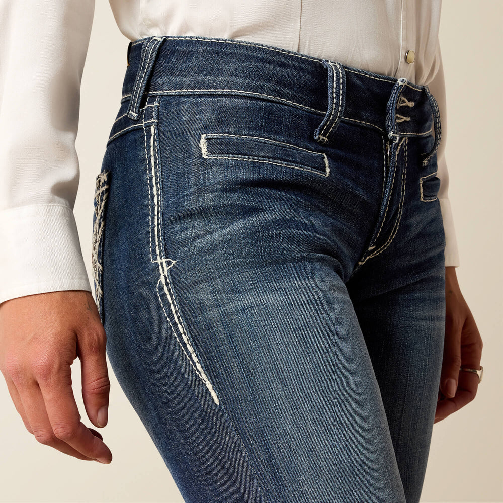Trouser Mid Rise Stretch Entwined Wide Leg Jean - Women|Trends