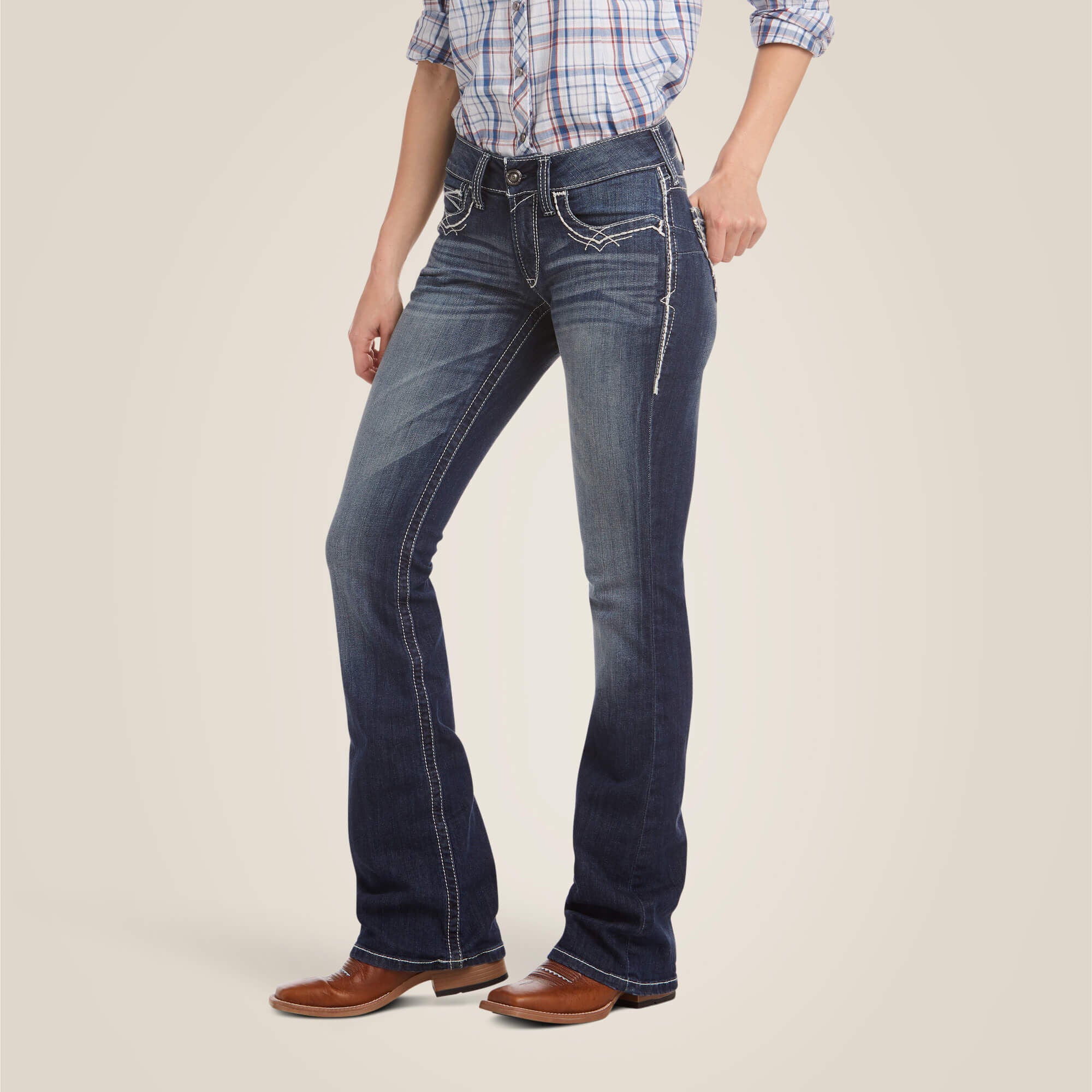 R.E.A.L. Mid Rise Stretch Entwined Boot Cut Jean - Women|Trends