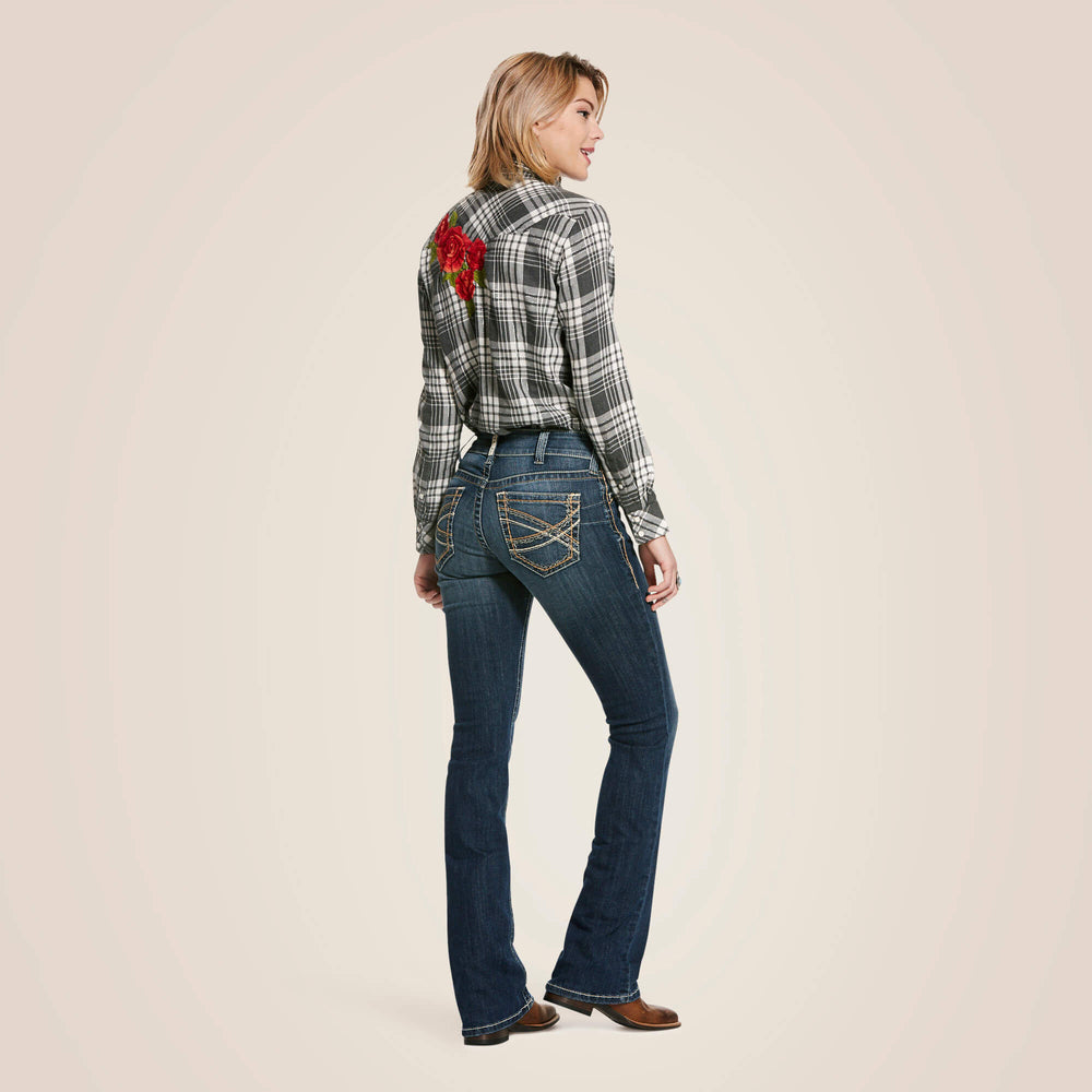 R.E.A.L. Mid Rise Stretch Entwined Festival Boot Cut Jean - Women