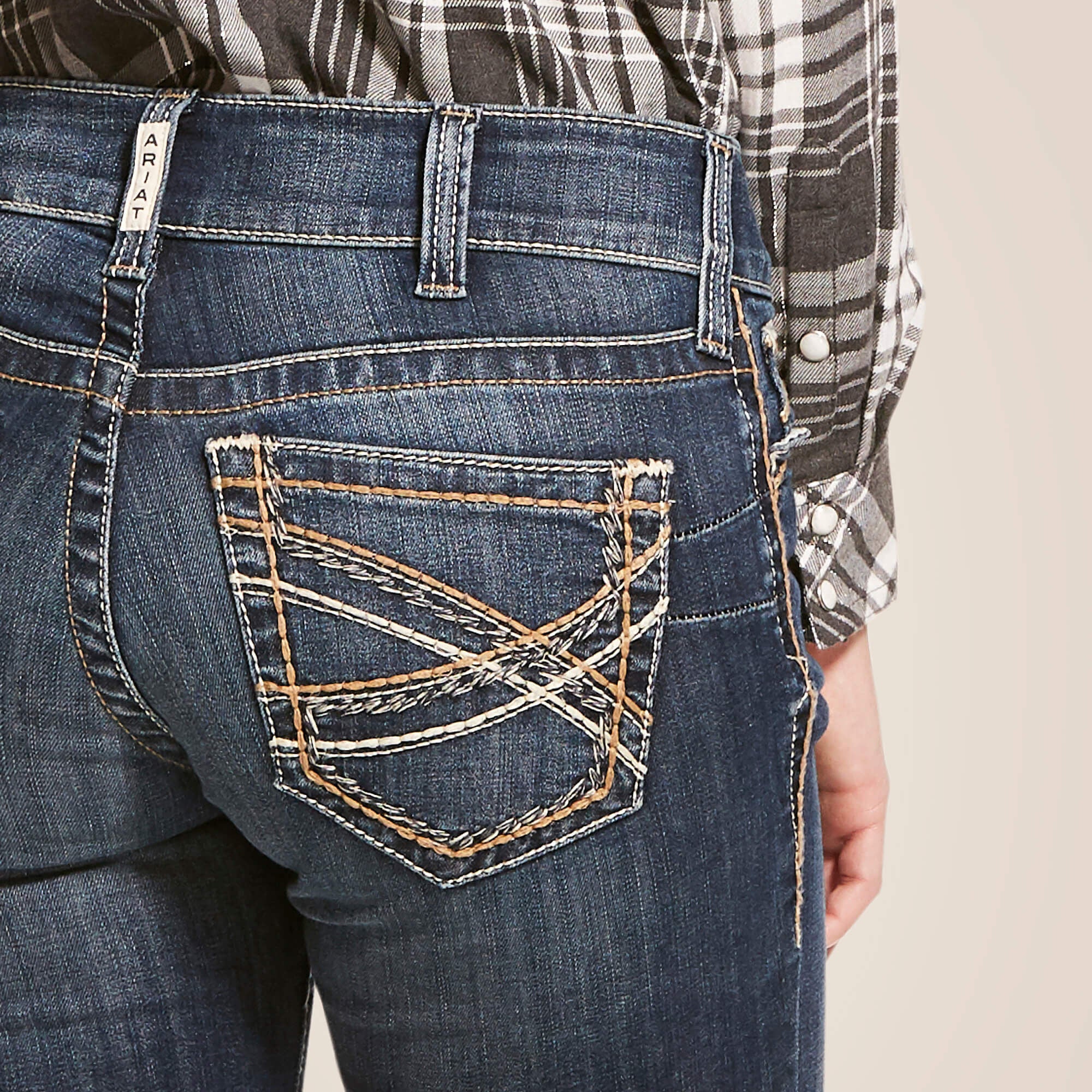 R.E.A.L. Mid Rise Stretch Entwined Festival Boot Cut Jean - Women