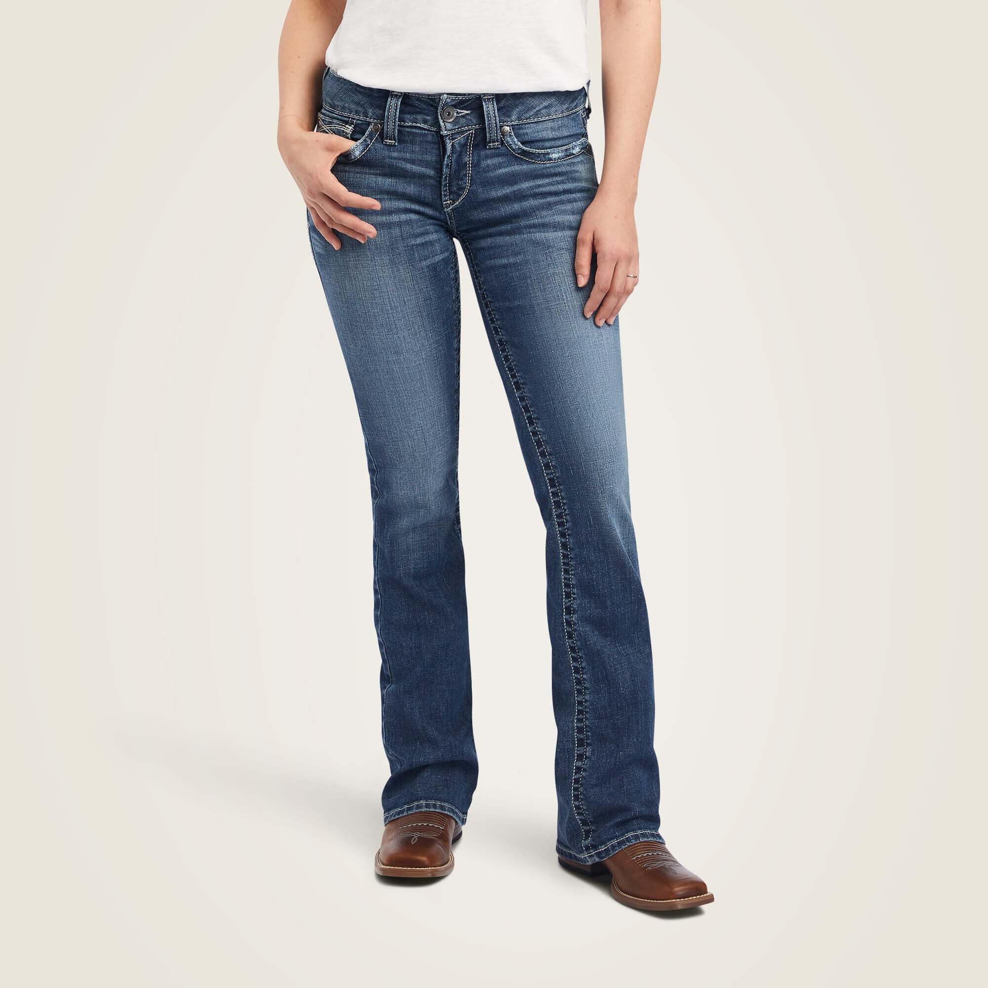 R.E.A.L. Mid Rise Raquel Boot Cut Jean - Women