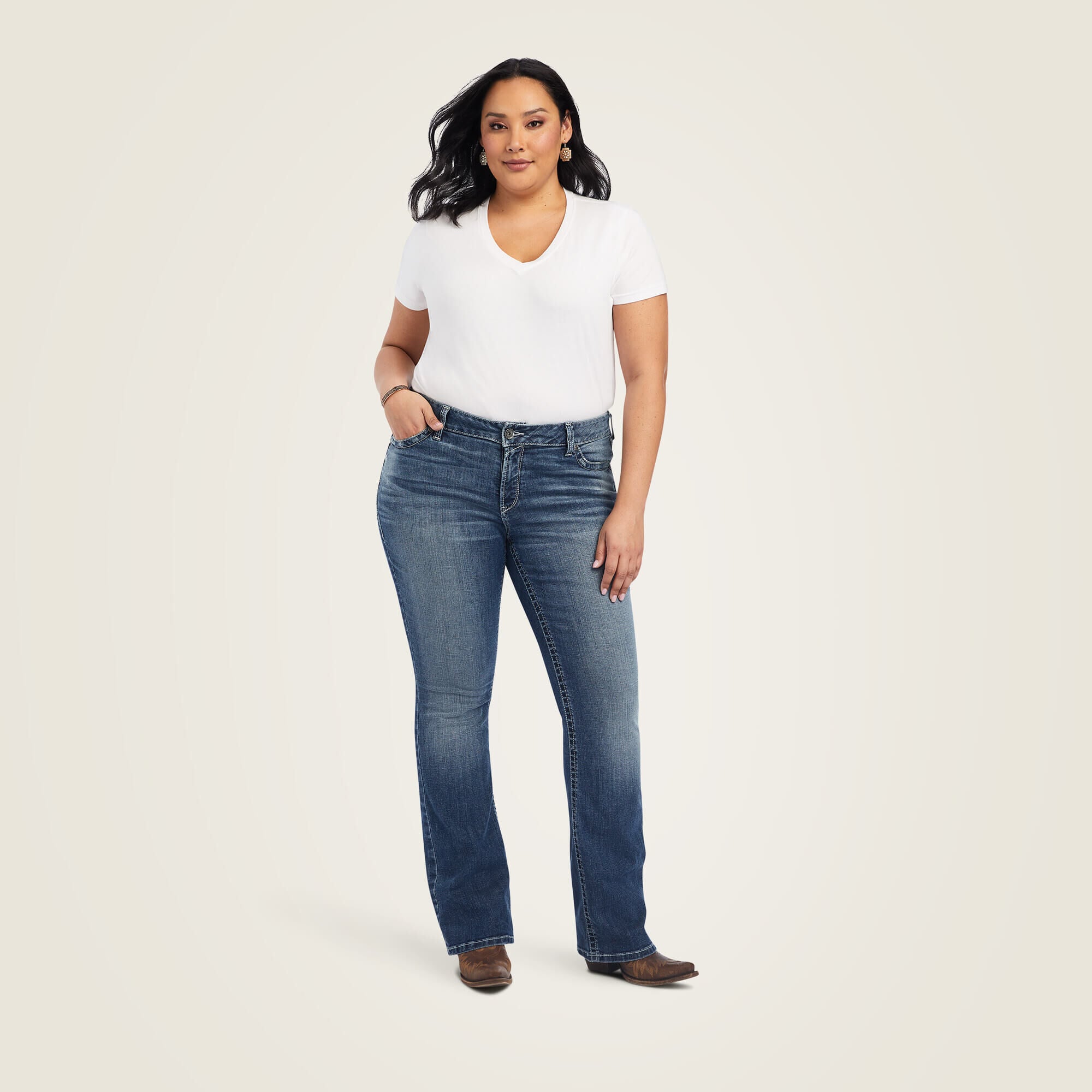 R.E.A.L. Mid Rise Raquel Boot Cut Jean - Women