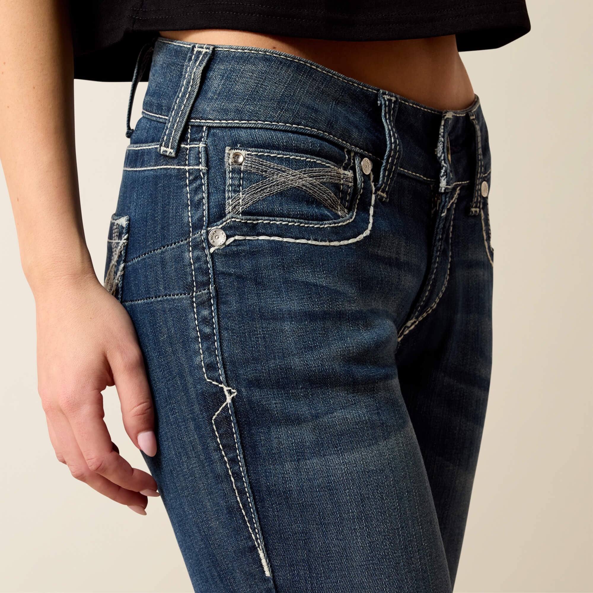 R.E.A.L. Mid Rise Stretch Ivy Stackable Straight Leg Jean - Women|Trends