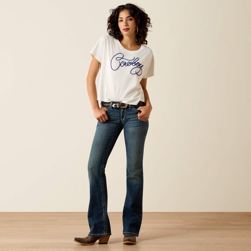 R.E.A.L. Mid Rise Stretch Whipstitch Boot Cut Jean - Women|Trends