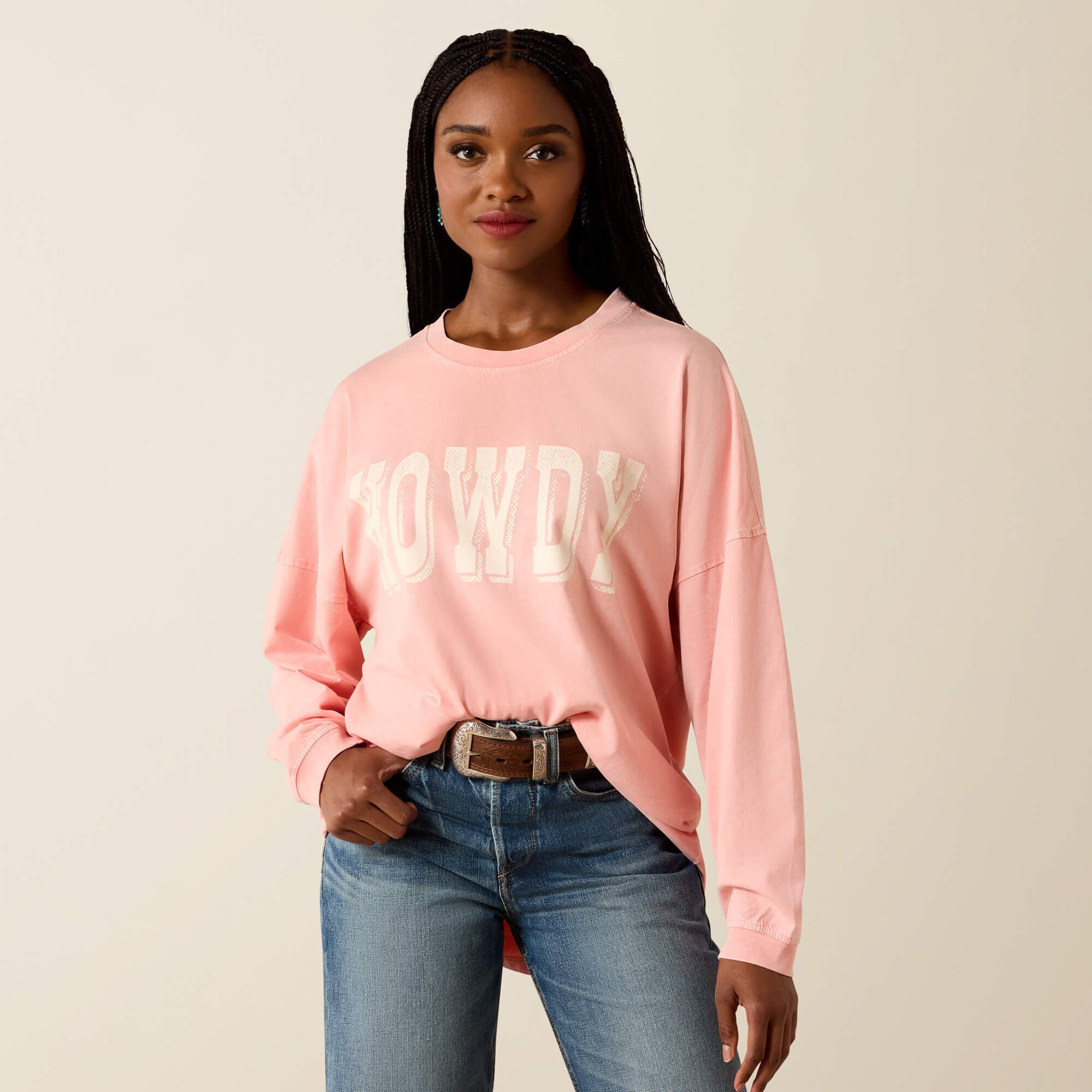 Canvas Oversized Long Sleeve T-Shirt - Women
