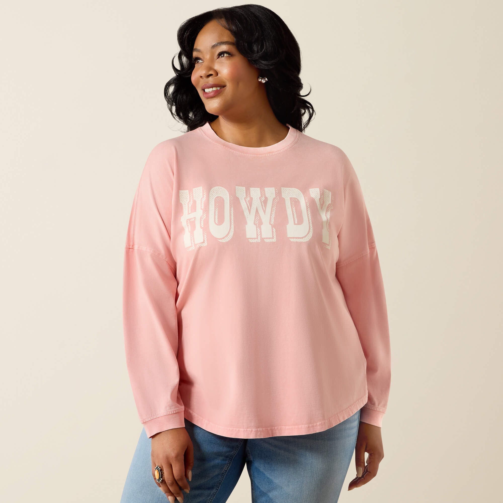 Canvas Oversized Long Sleeve T-Shirt - Women