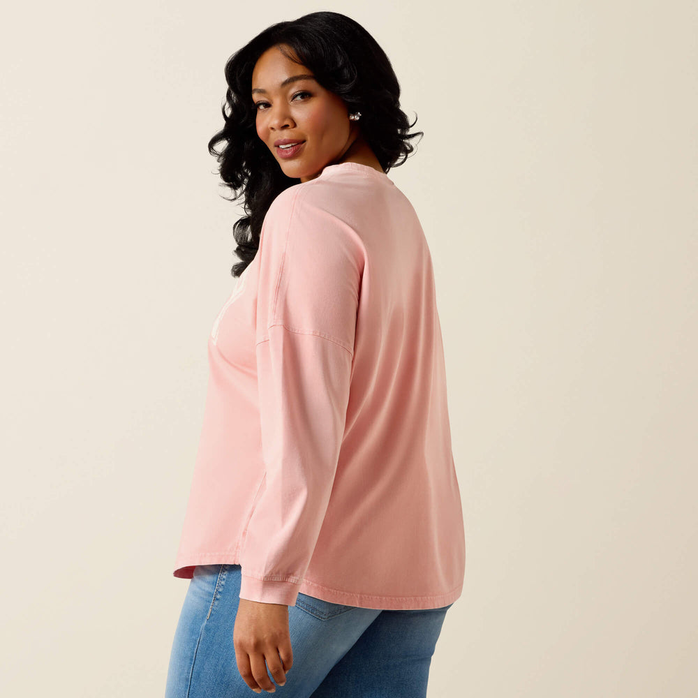 Canvas Oversized Long Sleeve T-Shirt - Women