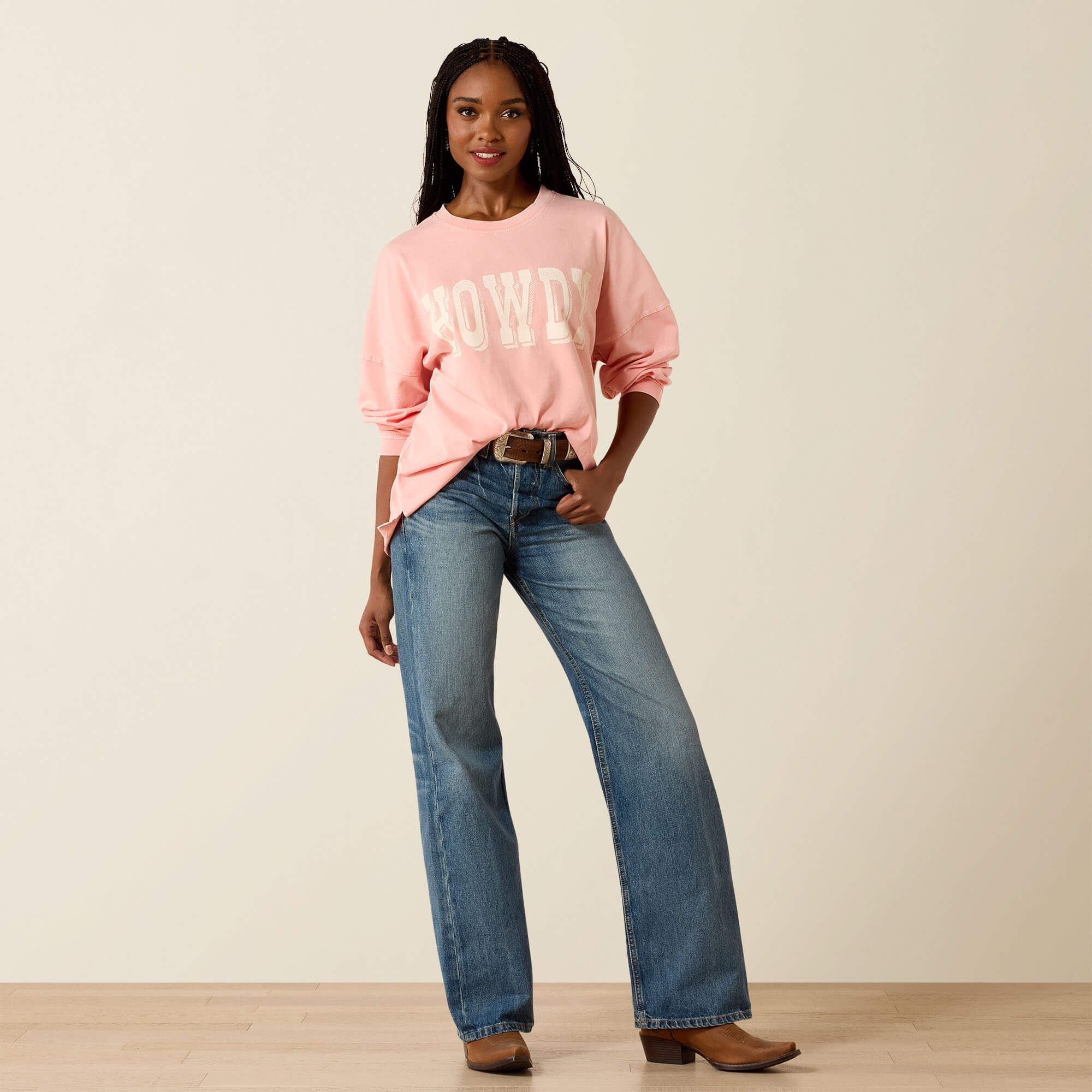 Canvas Oversized Long Sleeve T-Shirt - Women