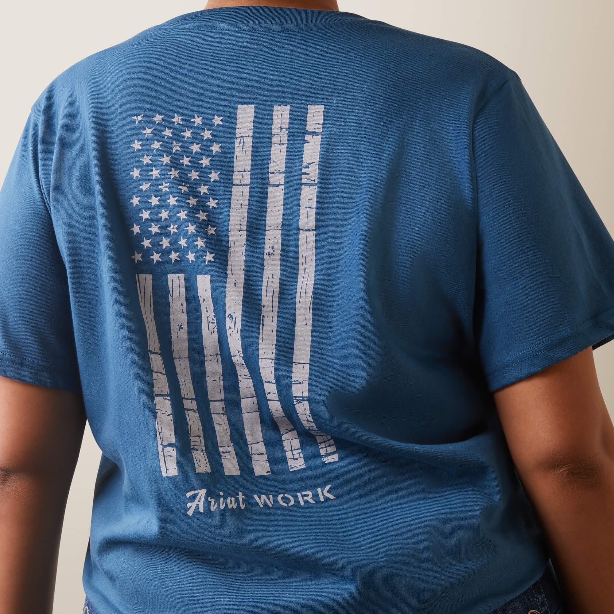 Rebar Cotton Strong American Flag Graphic T-Shirt - Women
