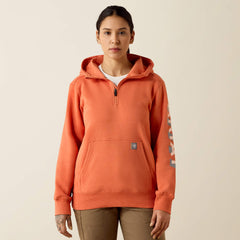 Rebar Lightweight Logo 1/2 Zip Hoodie - Women