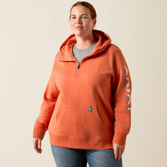 Rebar Lightweight Logo 1/2 Zip Hoodie - Women