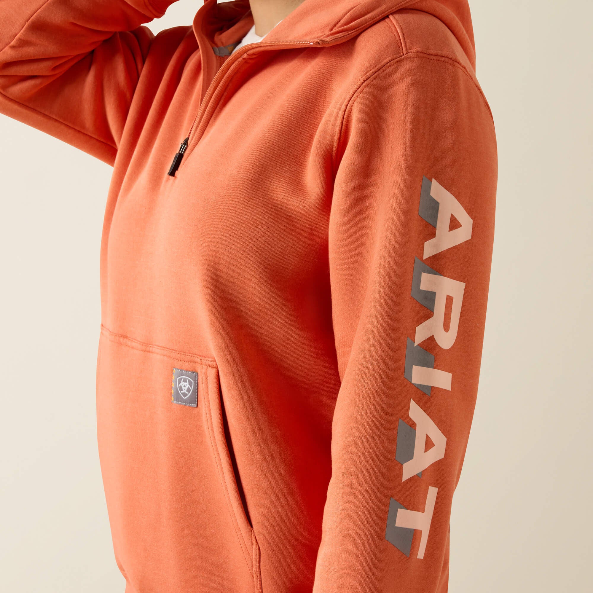 Rebar Lightweight Logo 1/2 Zip Hoodie - Women