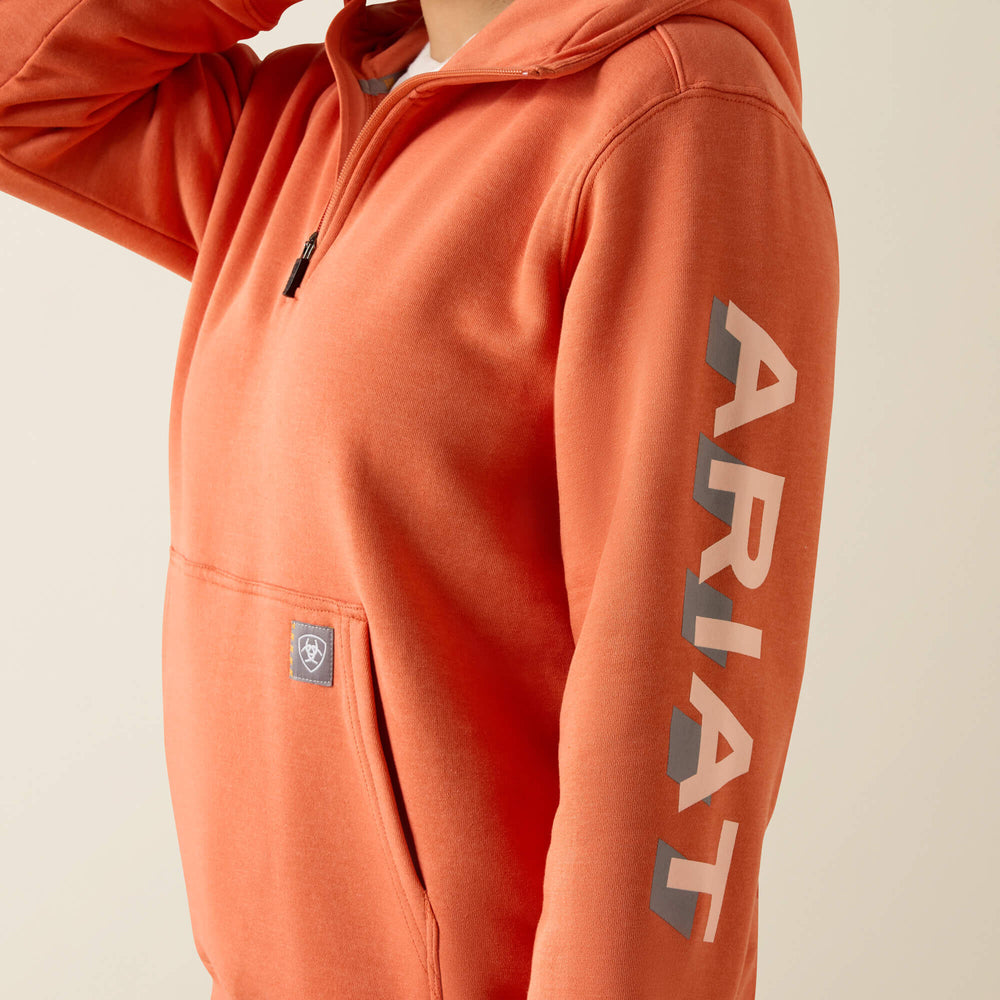 Rebar Lightweight Logo 1/2 Zip Hoodie - Women