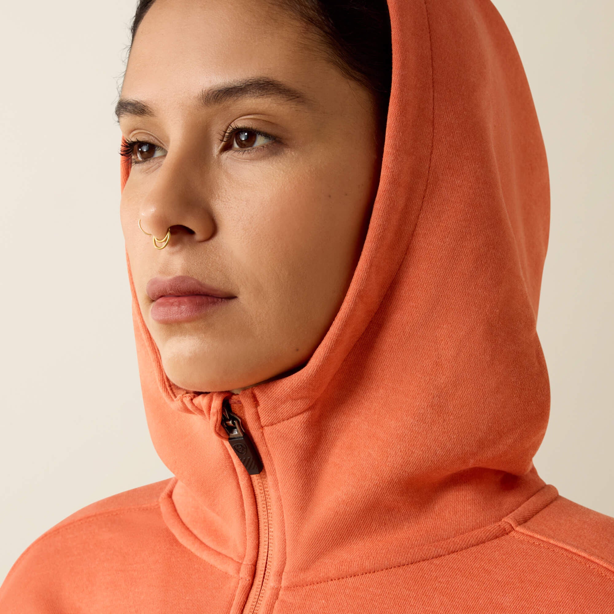 Rebar Lightweight Logo 1/2 Zip Hoodie - Women