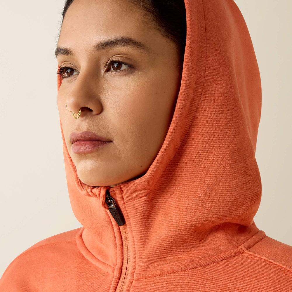Rebar Lightweight Logo 1/2 Zip Hoodie - Women