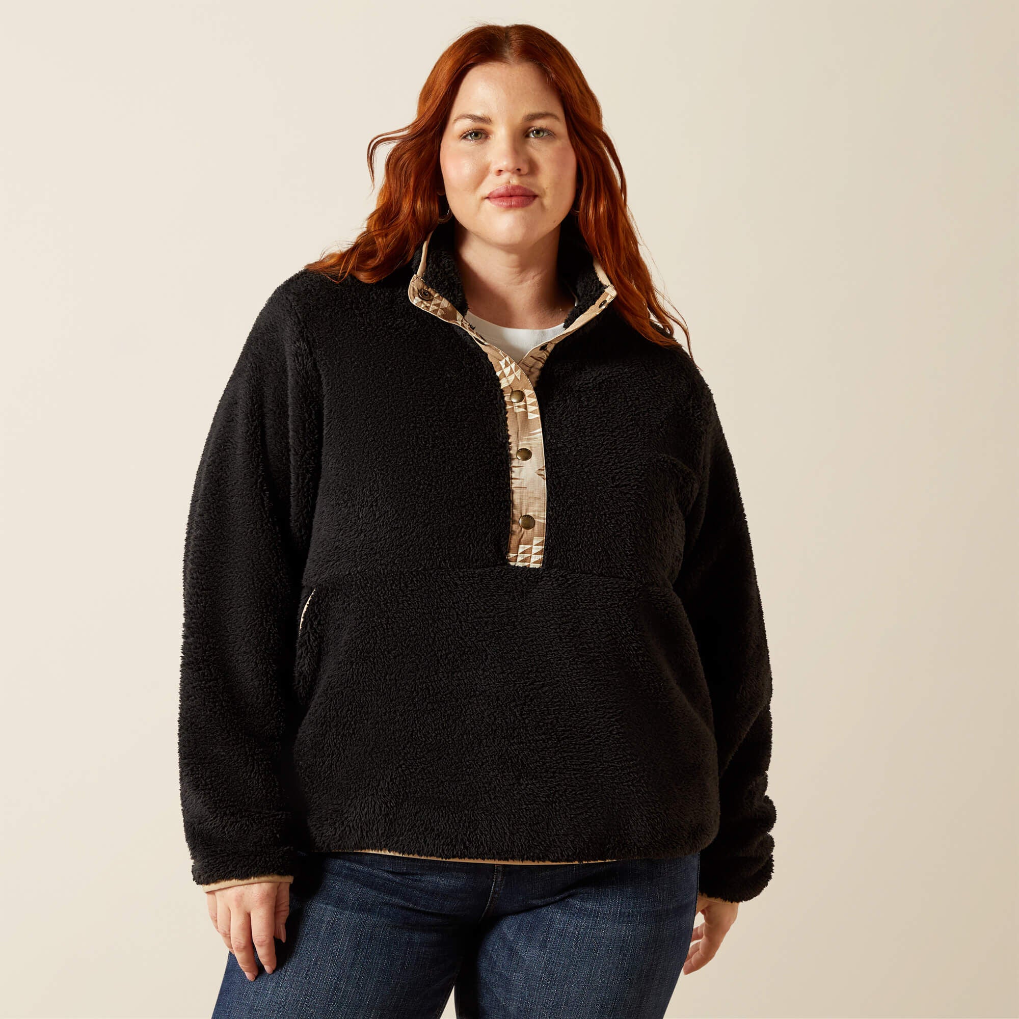 Berber Snap Front Sweatshirt - Women